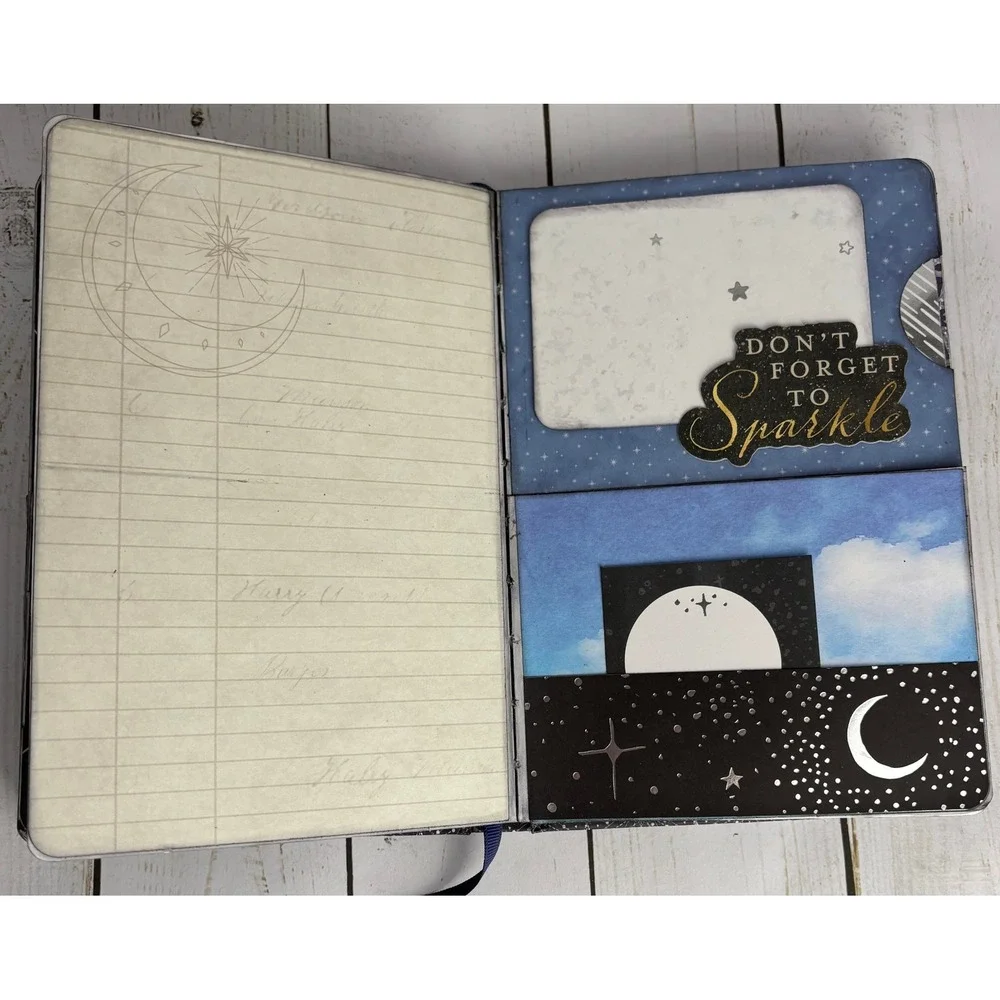 Handmade Celestial Junk Journal Night Sky Moon Stars Constellation Scrapbook